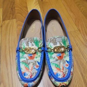 Polo by Ralph Lauren Floral Loafers with Blue Accents